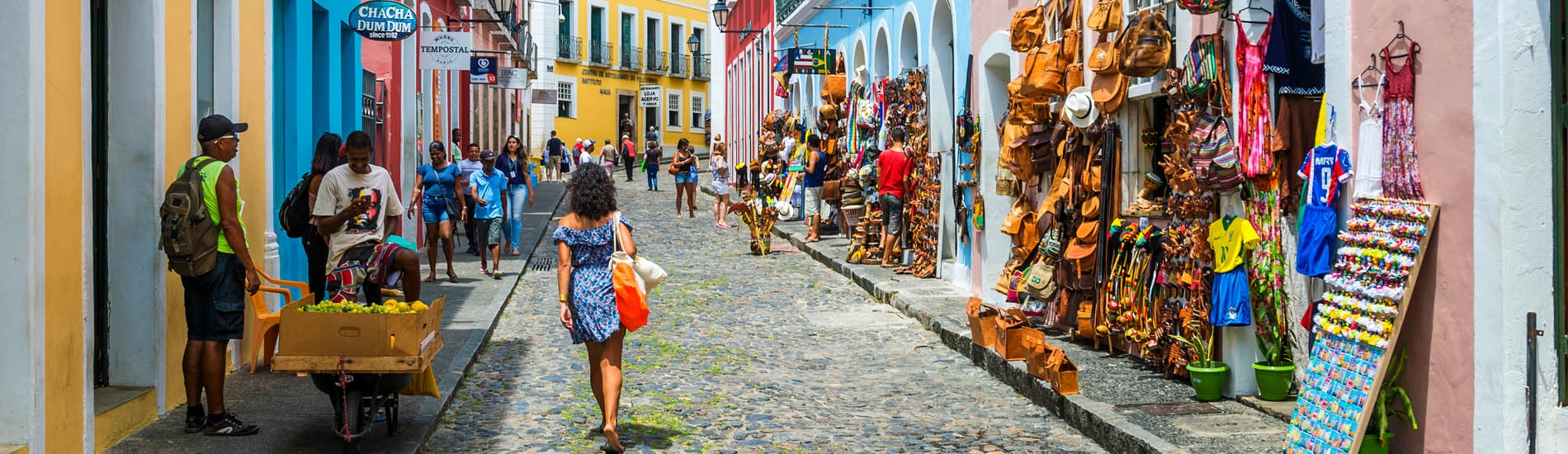 A historic center street of Salvador Bahia